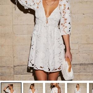 Vici White Lace Mini Dress